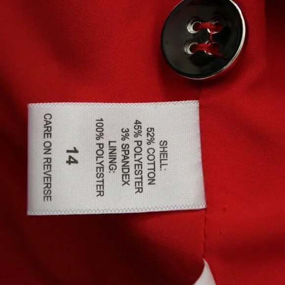 New York & Co (7th Avenue Design) - Mid-Length Blazer - Red - Size 14 - Picture 3 of 3
